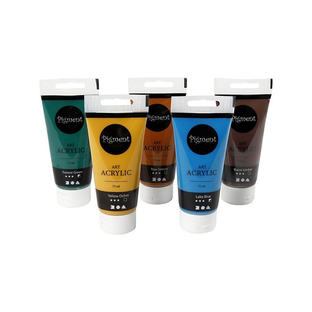 Creativ Company Pigment Art Acrylic Paint Natural Colors 5x75ml