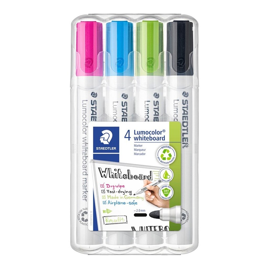 Staedtler Lumocolor WB-marker 2mm 4 ass/boks