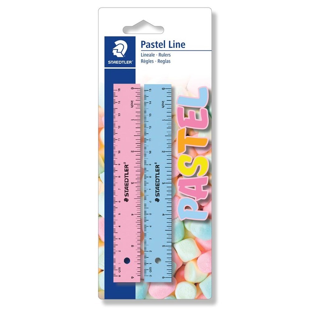 Staedtler STAEDTLER PLAST LINEAL 2 STK.PASTEL, ÆSKE 10 SÆT