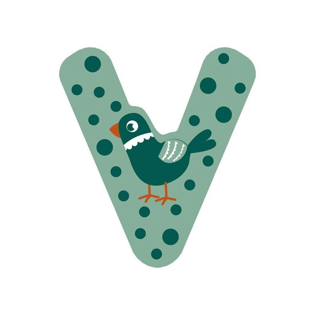 Small Foot - Wooden Animal Children's Letter - V