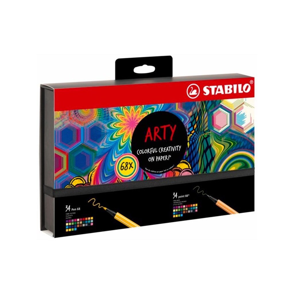 STABILO  ARTY kreativt sæt 68 penne, Point 88 &amp; Pen 68 34 af hver