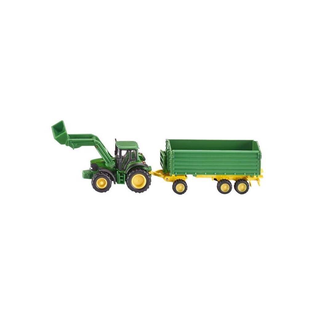 SIKU Siku 1:87 John Deere med frontlæsser og trailer
