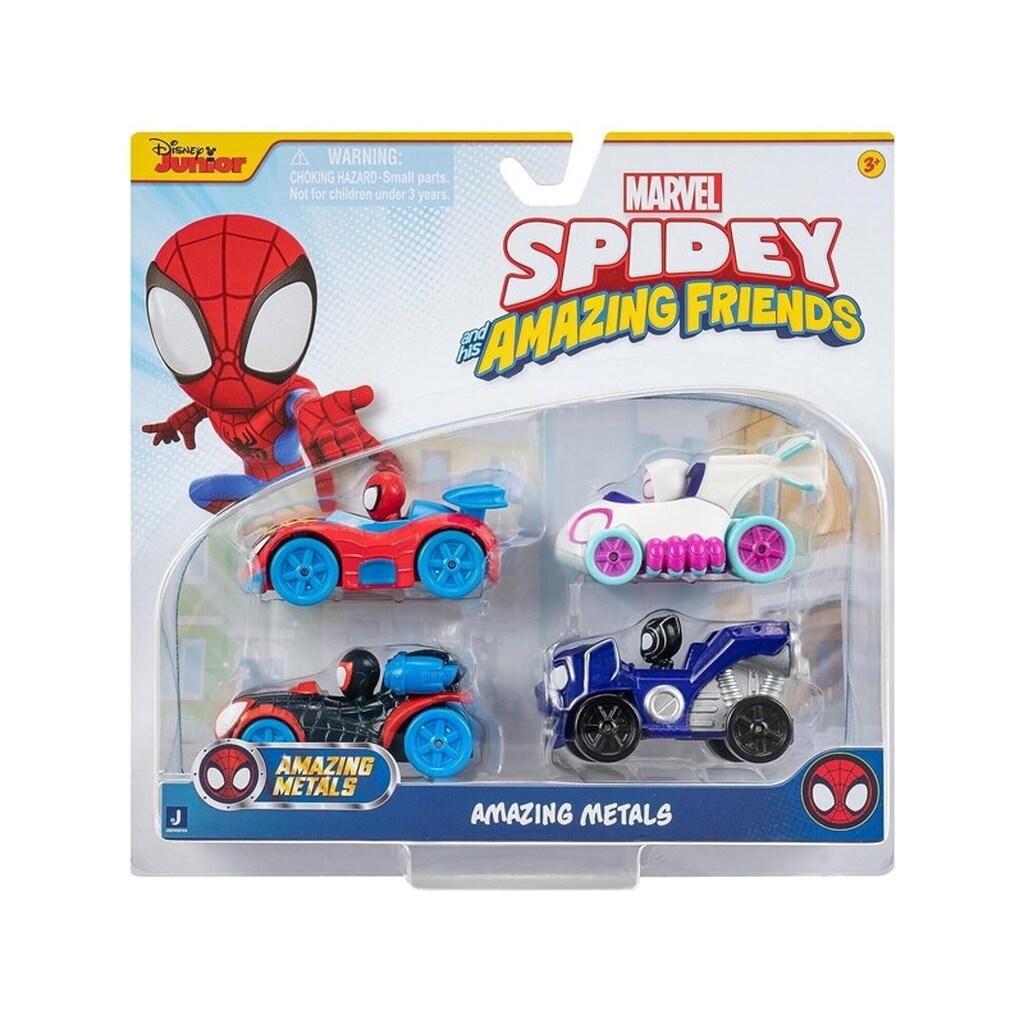 Spidey and His Amazing Friends Metal Cars 4 pk