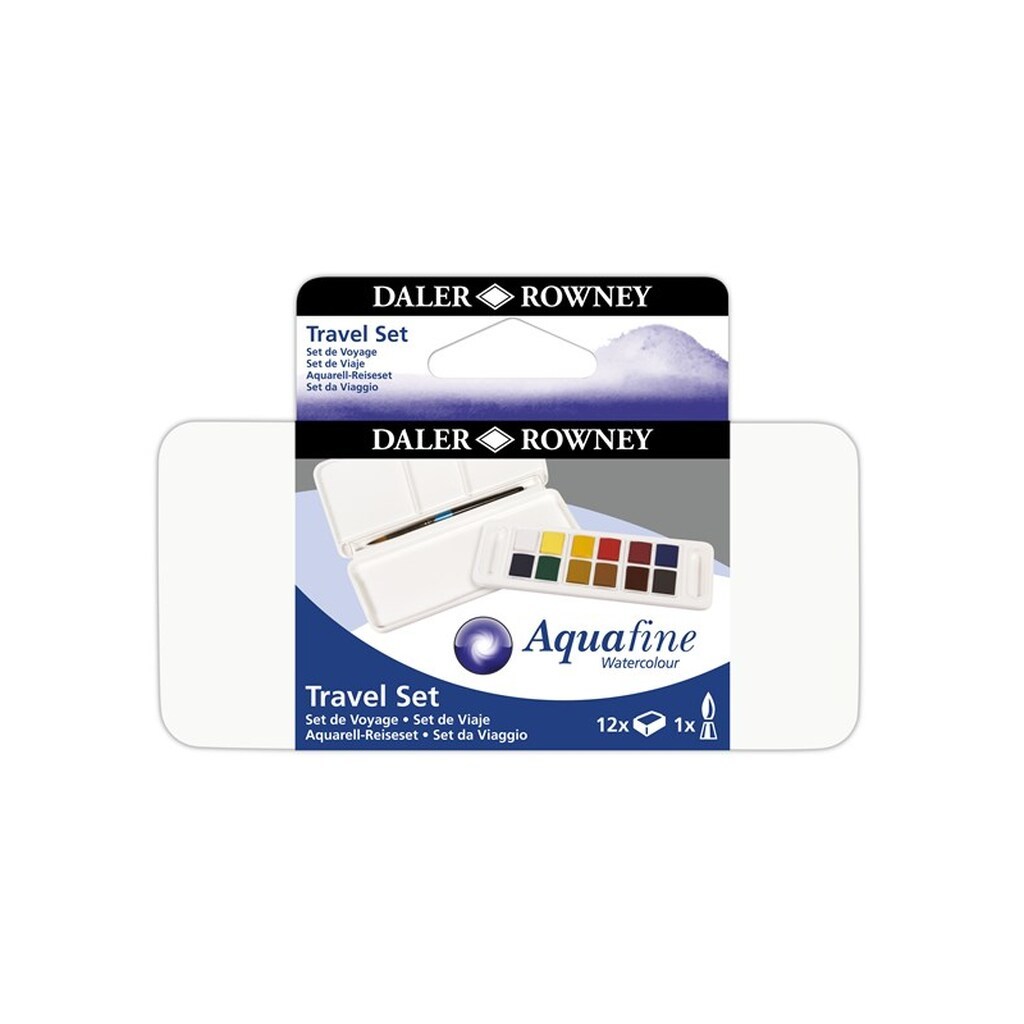 Daler-Rowney Aquafine Watercolour Travel Set 12 col