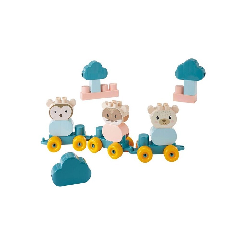 Abrick Animal Train Bear with Building Blocks in Suitcase 28 pcs.