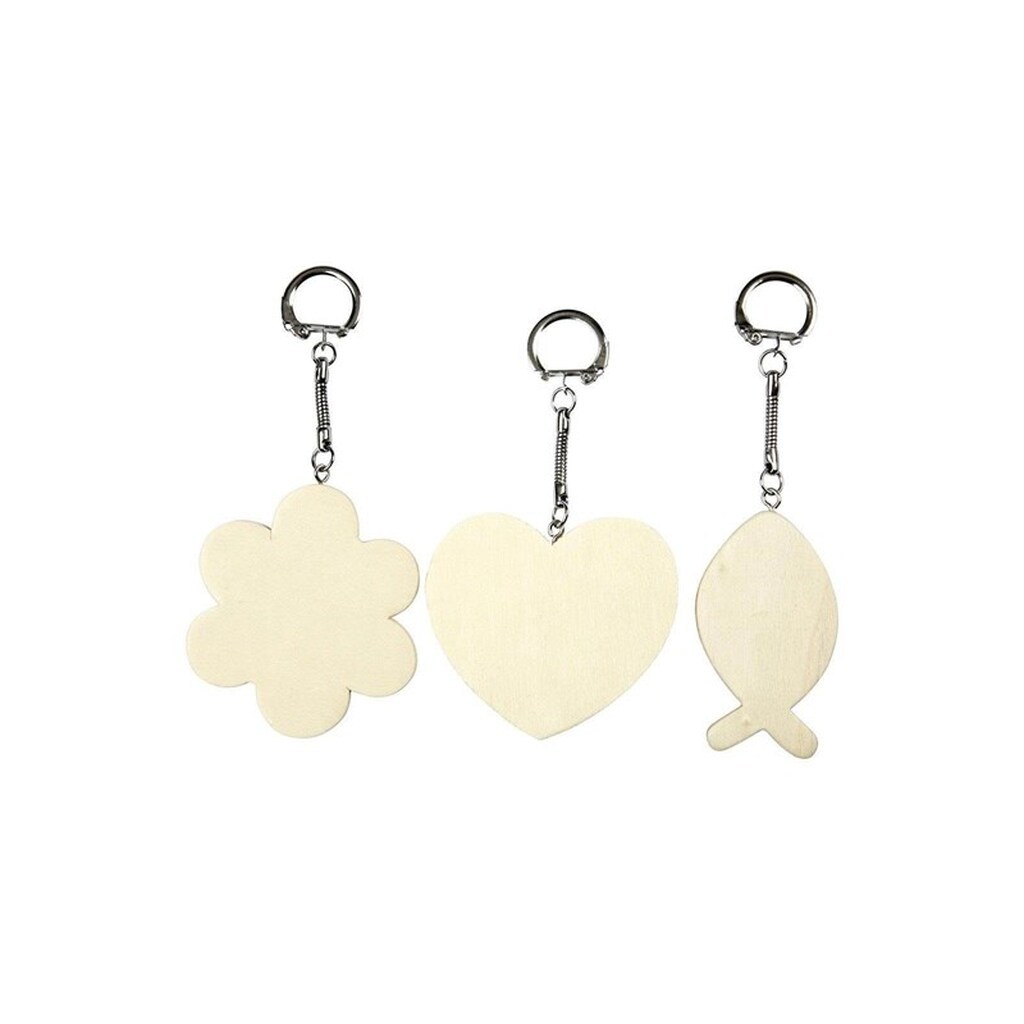 Creativ Company Decorate your Wooden Keychain 3pcs.