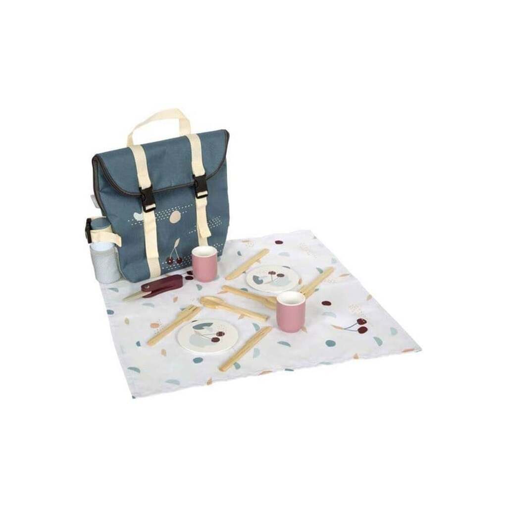 Small Foot - Backpack with Wooden Picnic Tasty Playset 14pcs.