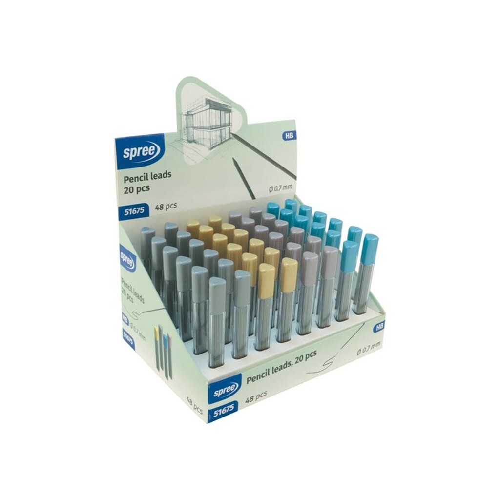 SPREE Pencilminer 0,7mm HB, etui med 20 stk.