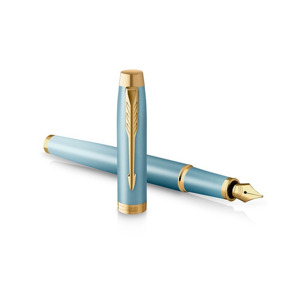 Parker IM Writing Rituals Fyldepen | Turkis grøn finish | Guldbeklædning | Fin spids | Blå blækpatron | Gaveæske
