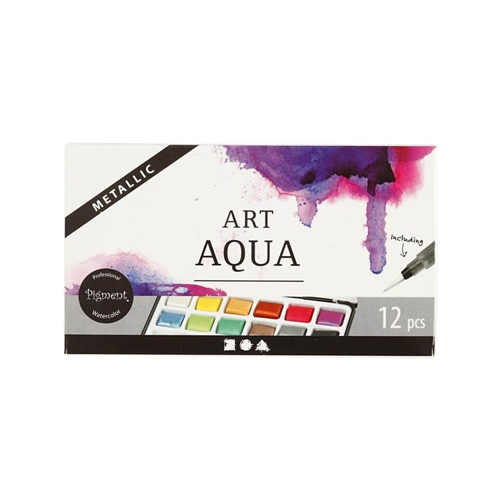 Creativ Company Art Aqua Watercolor Paint Metallic 12 Colors