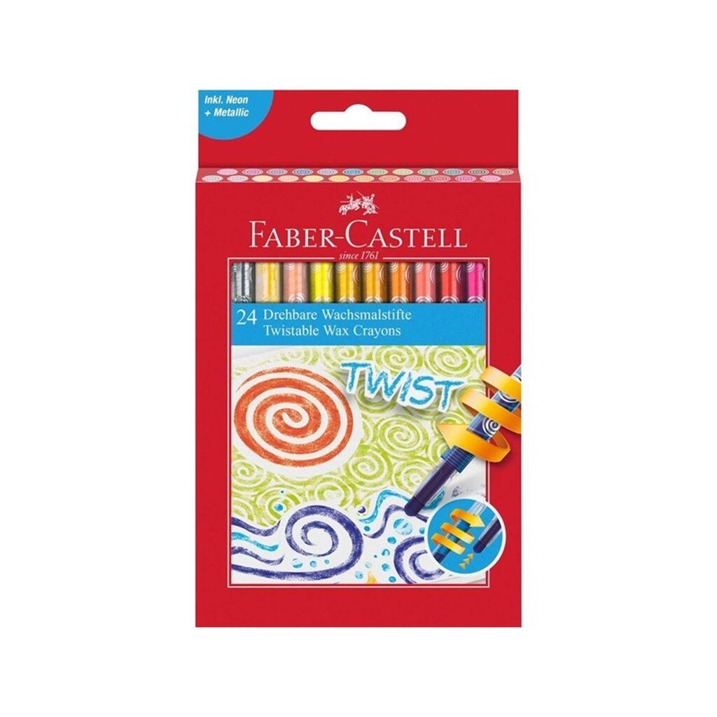 Faber Castell Wax crayon twistable cardboard box of 24