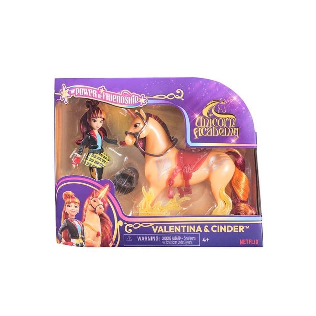 Unicorn Academy Enhjørningeakademiet Lille dukke Valentina &amp; Unicorn Cinder