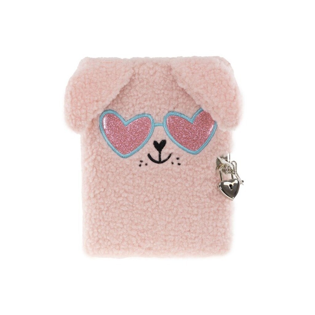 Tinka DAGBOG PLYS HUND ROSA M/BRILLER