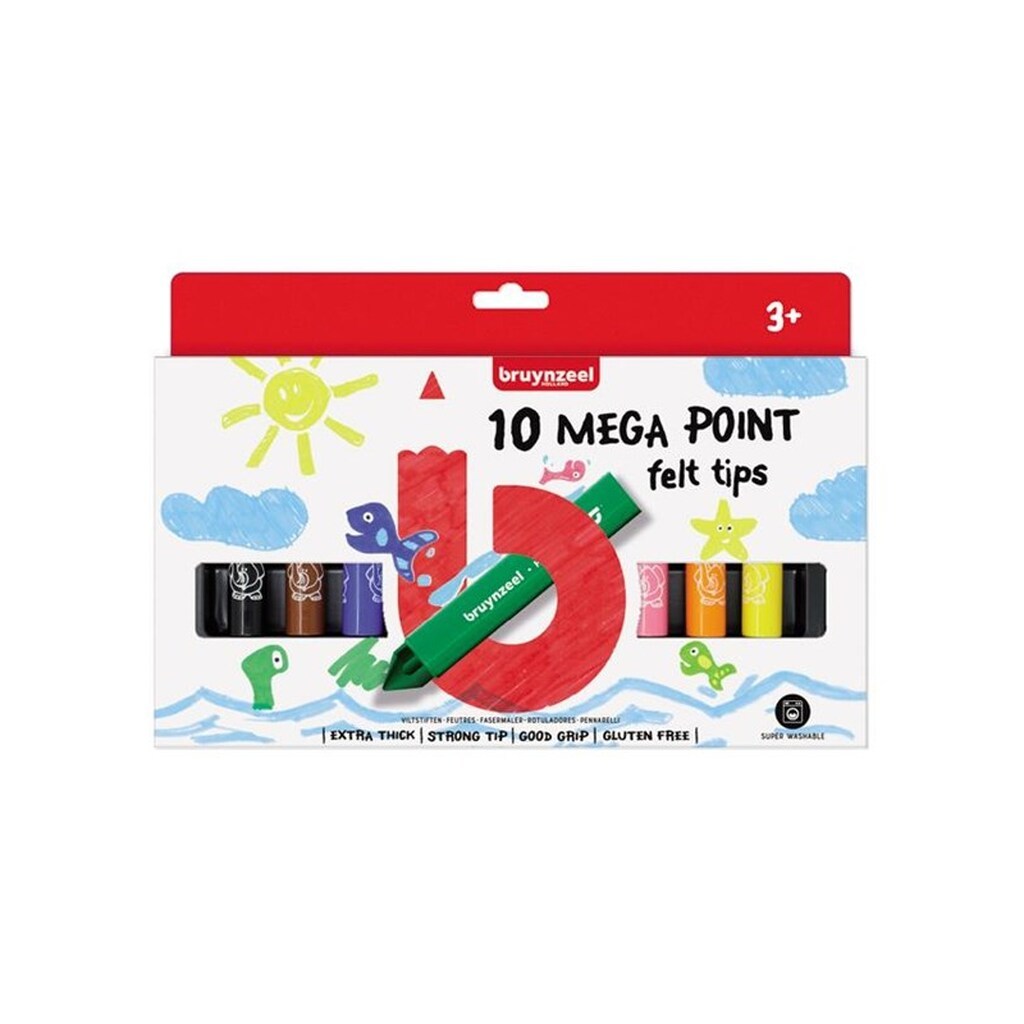 Bruynzeel Kids Mega Felt-tip Pens 10 pcs.