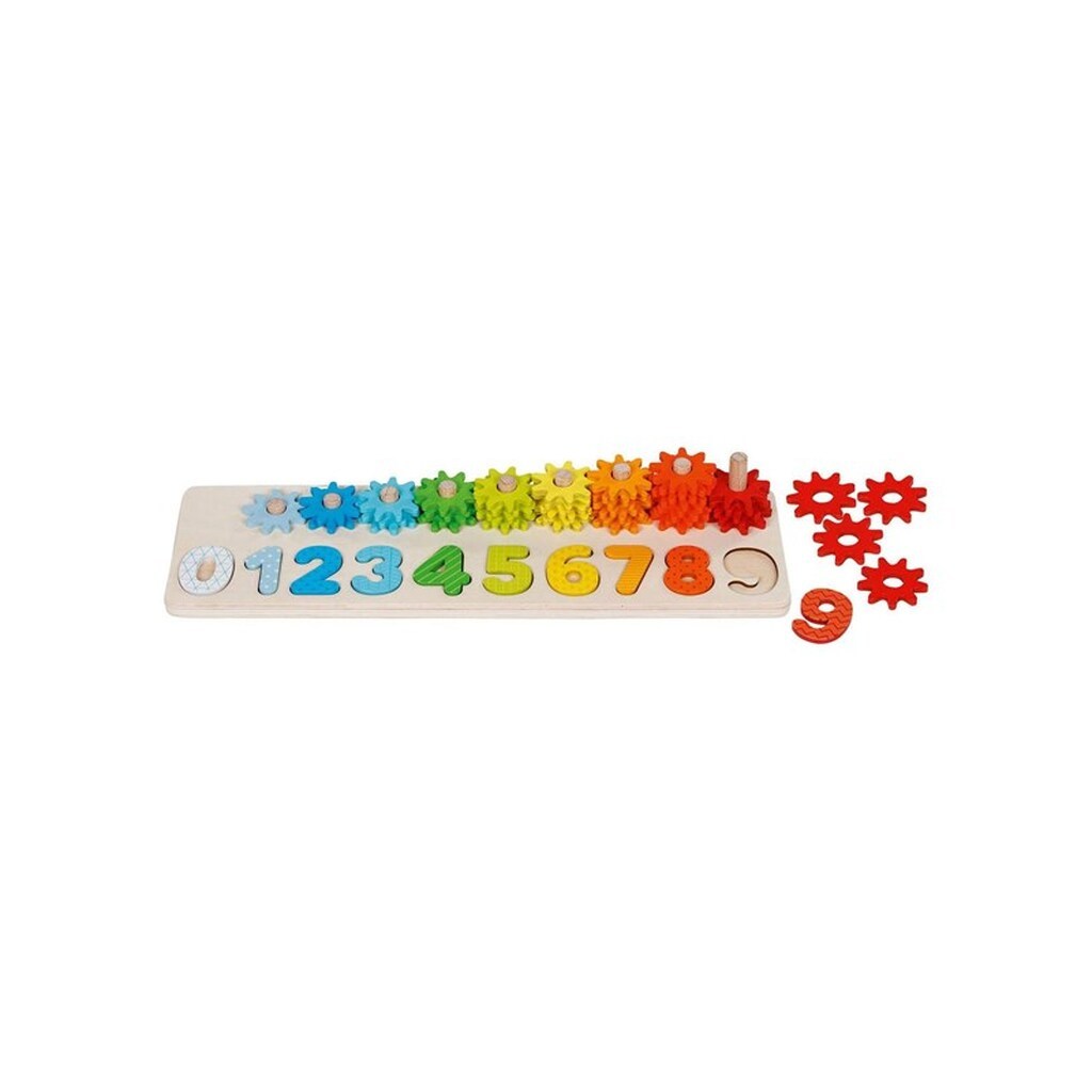 Goki Wooden Sorting Game Learning to Count with Gears 55 pcs.