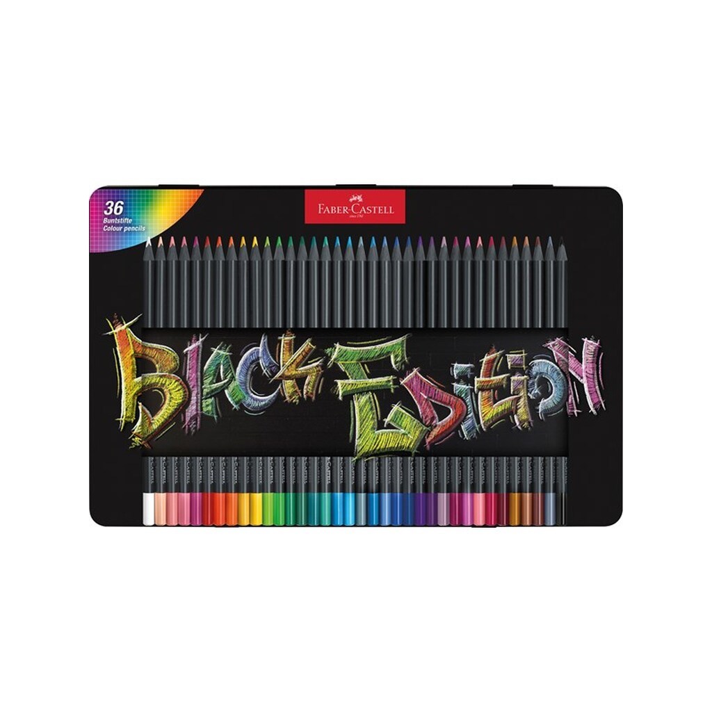 Faber-Castell Black Edition triangular farver tin 36 ass