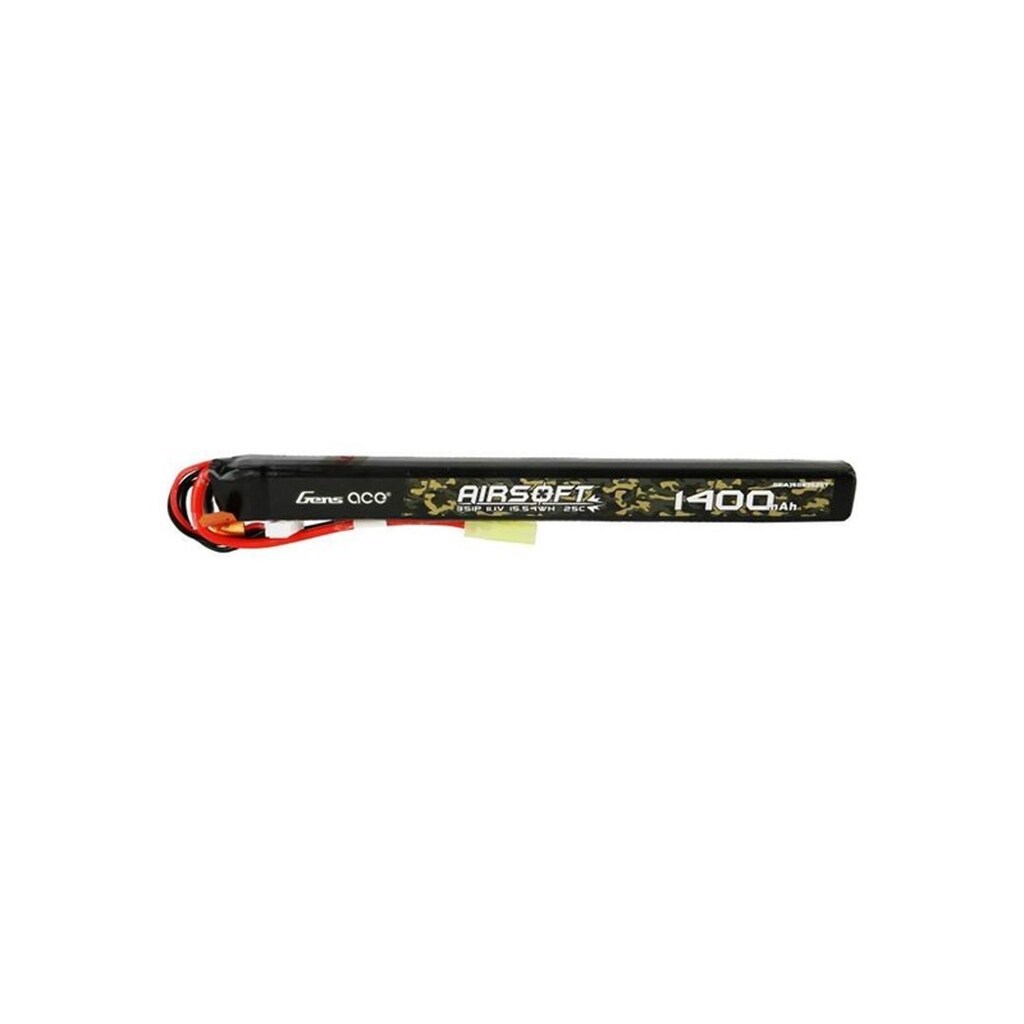 Gens ace &amp;Tattu 25C 1400mAh 3S1P 11.1V Airsoft Gun Lipo Battery with Mini Tamiya Plug Connector