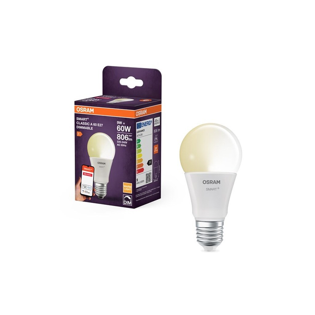 Osram SMART+ standard 806lm 9W/827 (60W) mat E27 Zigbee
