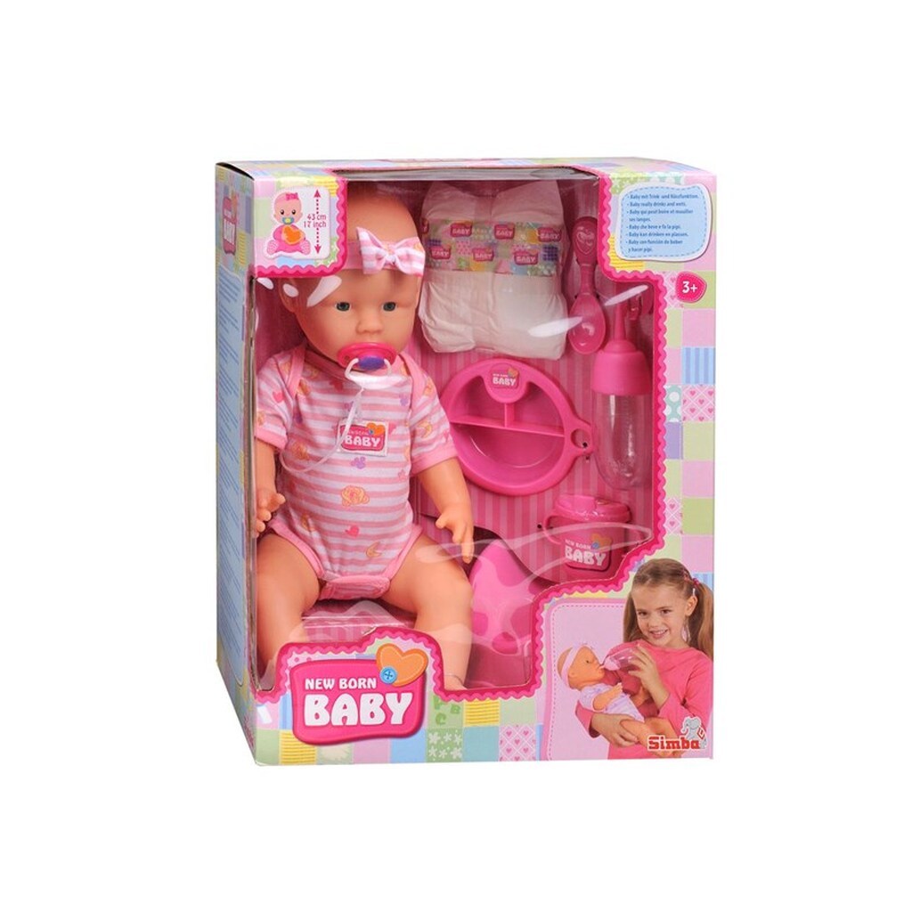 New Born Baby - Drinking and Peeing Doll 8pcs.
