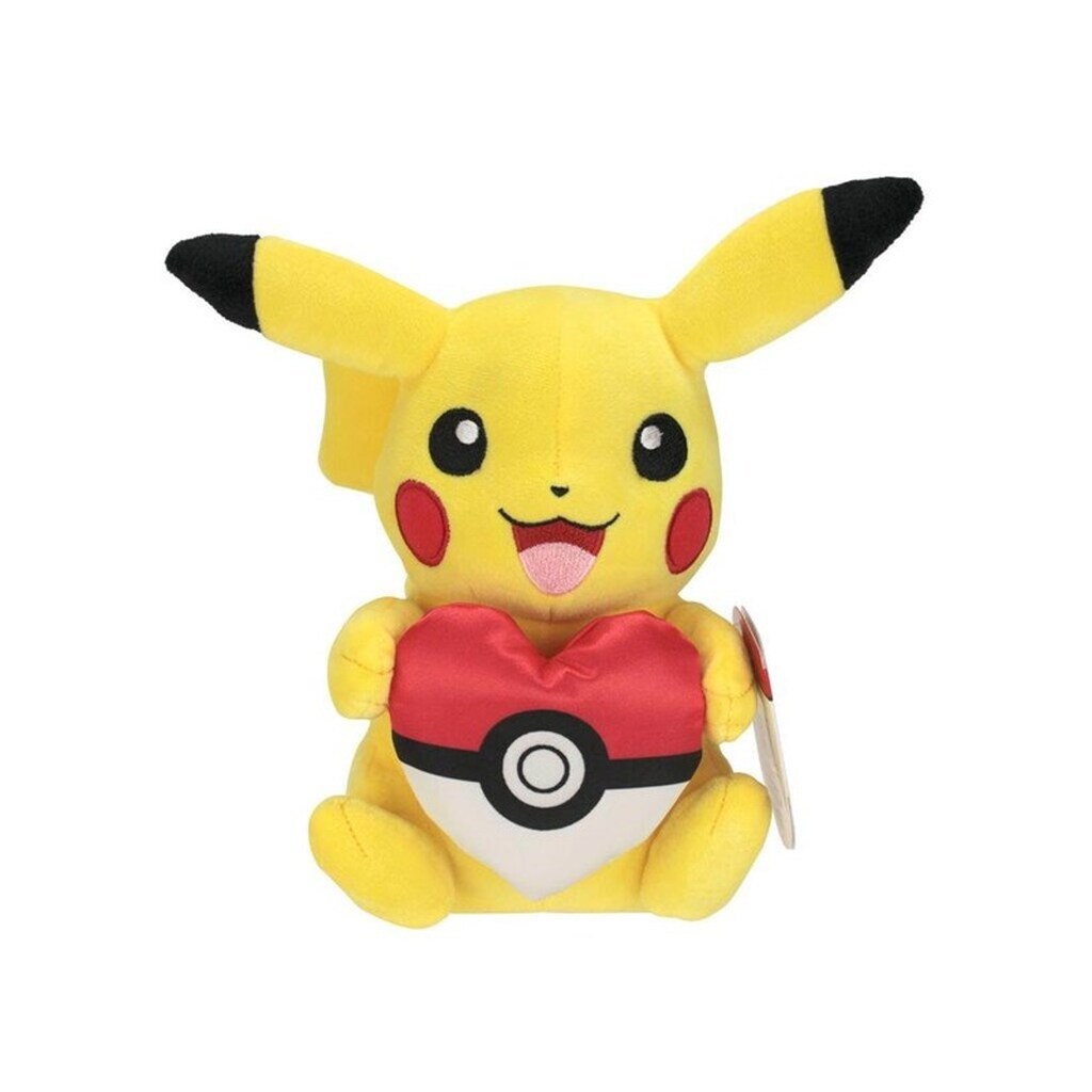 Pokemon Pikachu Bamse med Hjerteformet Poké Ball 20 cm