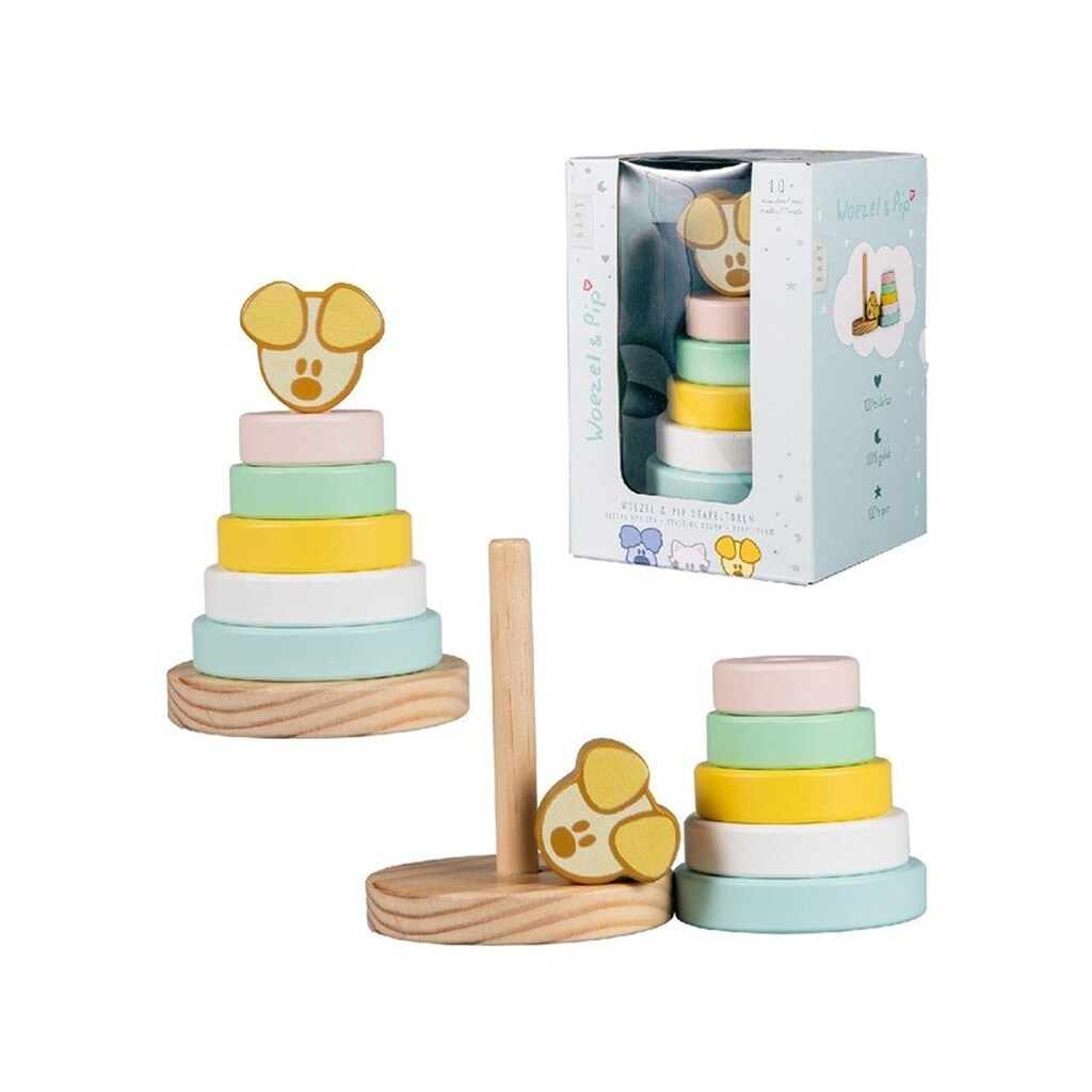 Rubo Toys - Woezel en Pip Pip Baby Stacking Tower 7-piece.