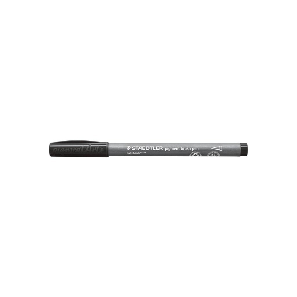 Staedtler BRUSH PIGMENT PEN, ÆSKE 10 STK, LYS SORT