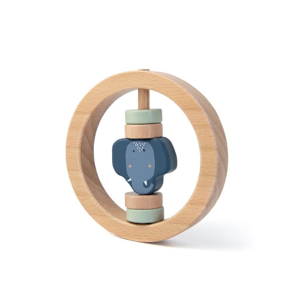 Trixie Wooden Rattle Round - Mrs. Elephant