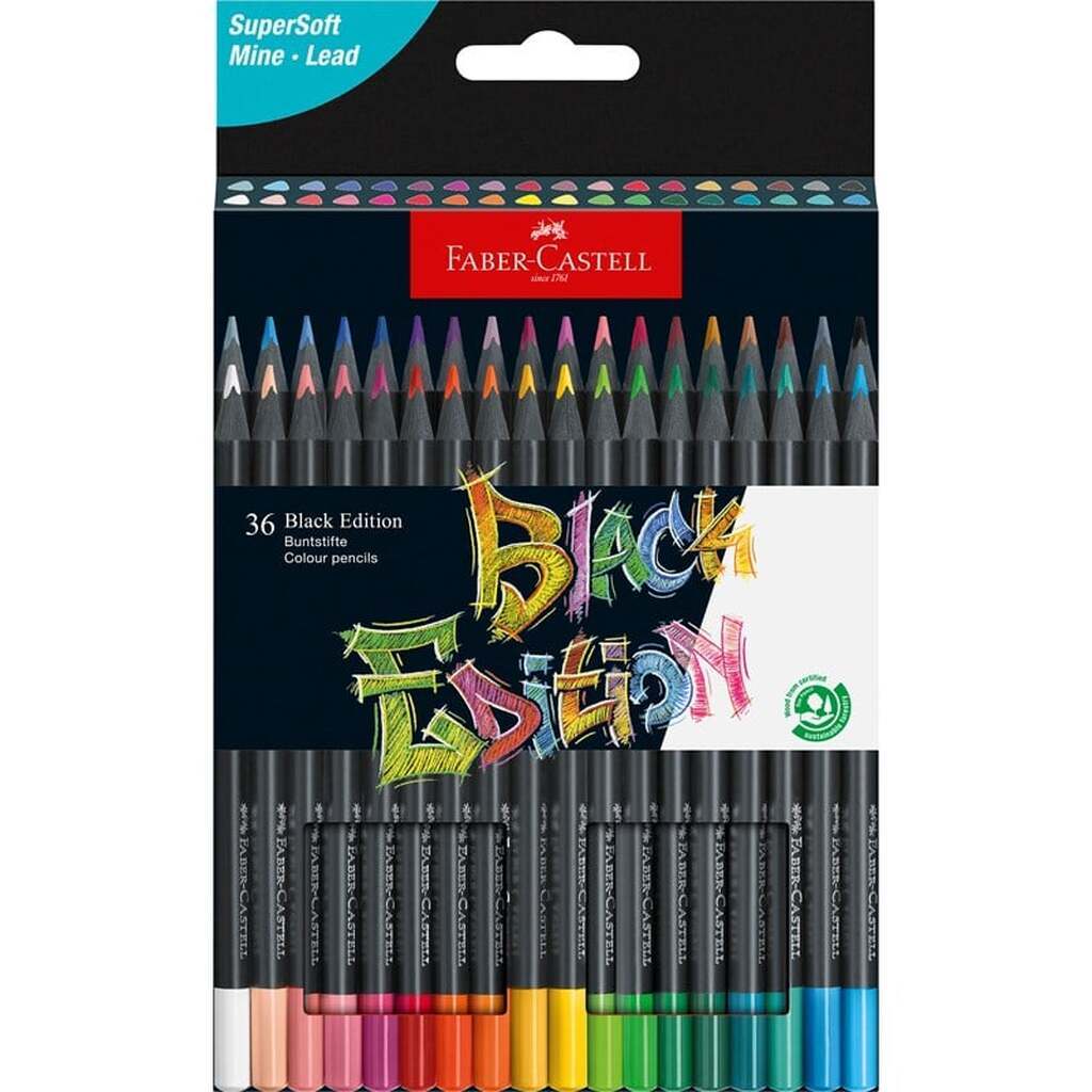 Faber-Castell Black Edition triangular farver 36 ass