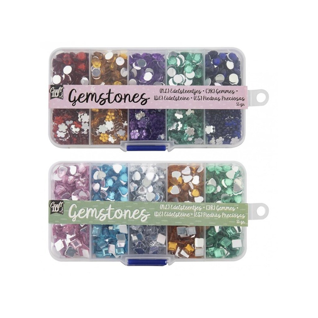 Creative Craft Group Dekorations Ædelsten, 1.200 stk. i boks.