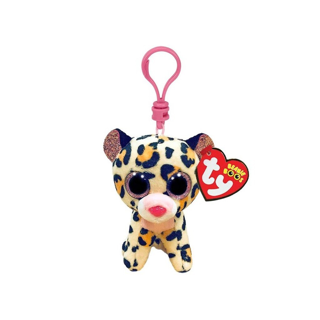 Ty Beanie Boo Clips - Livvie Brown &amp; Pink Leopard 7cm