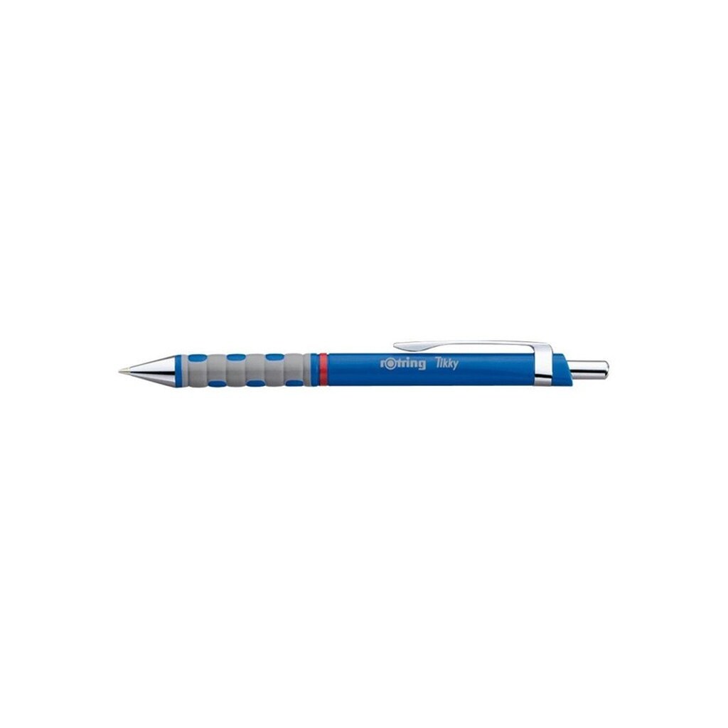 Rotring rOtring Tikky kuglepenne med gummibelagt greb | Blå cylinder | Æske med 12