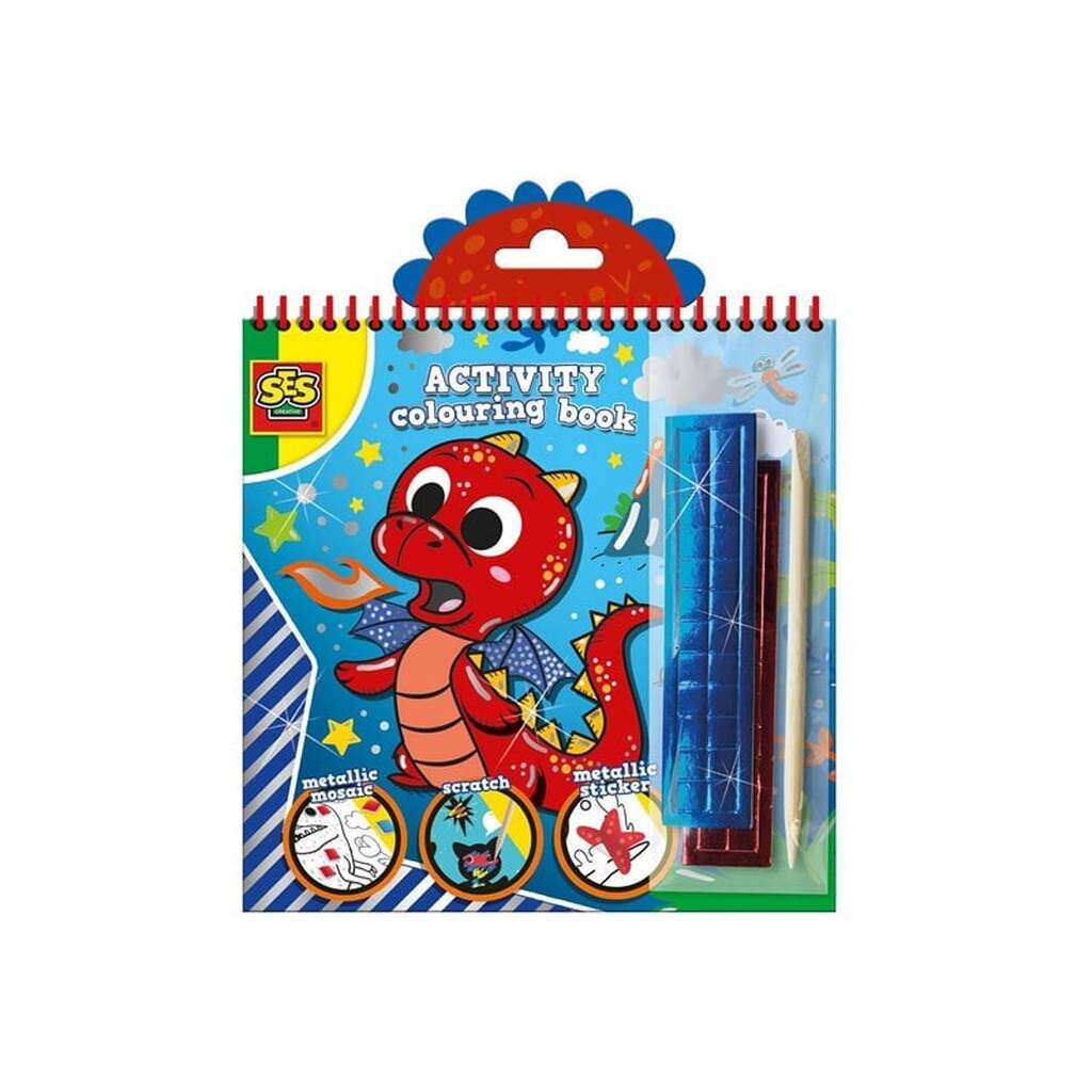 Activity and Coloring Book Metallic 3in1 - Børnebog - paperback