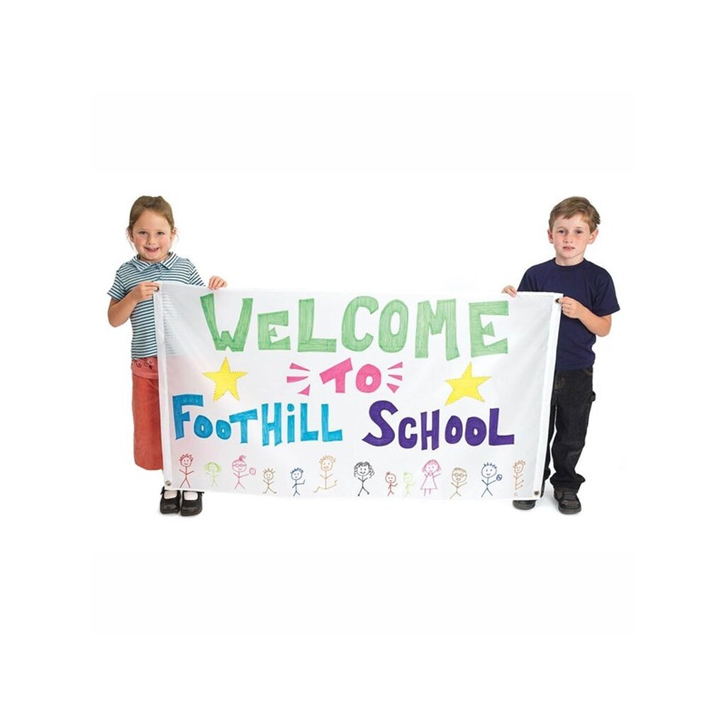 Colorations - Decorate your own Nylon Banner Large White  Set of 2