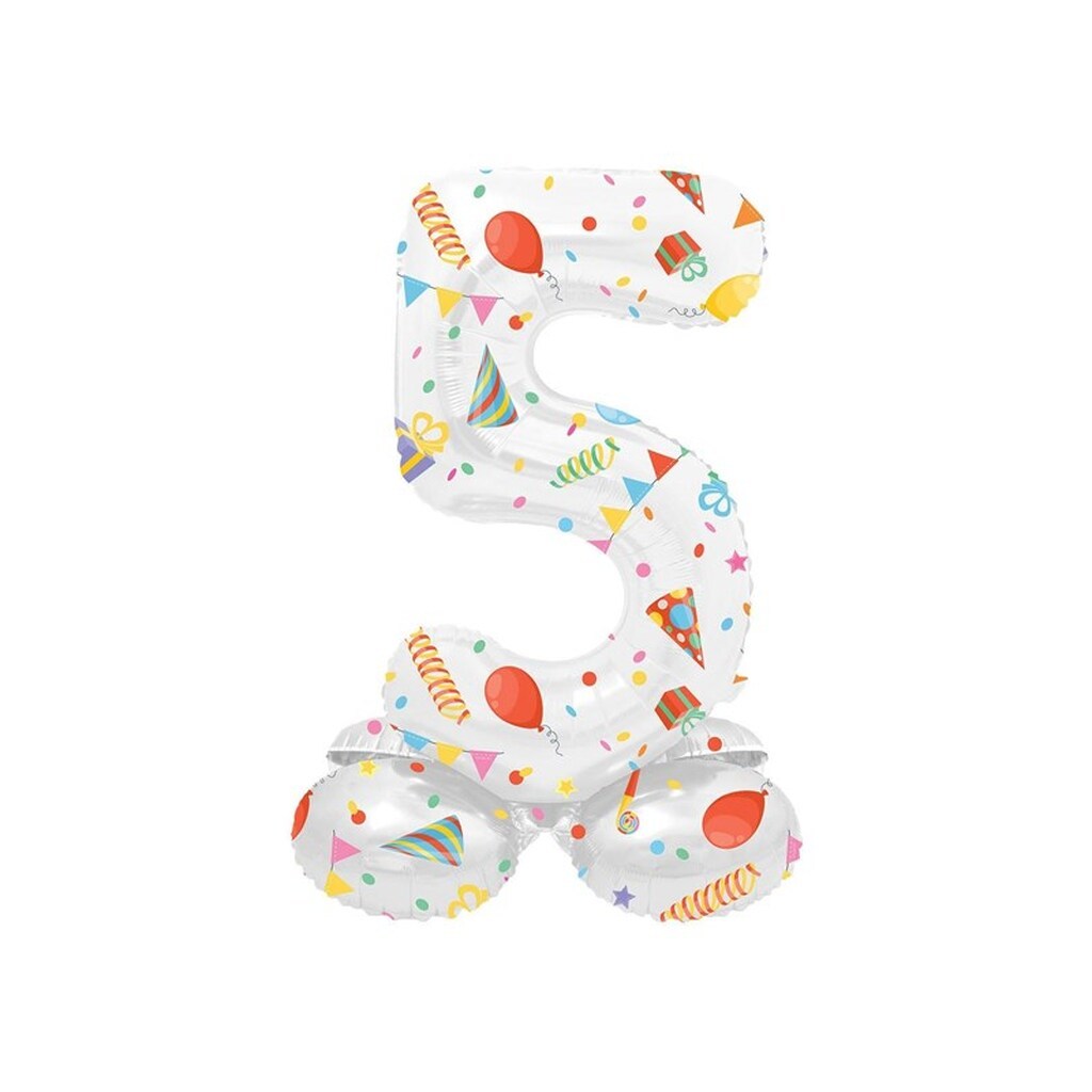 Folat BV - Standing Foil Balloon Joyful Party Number 5 -72cm