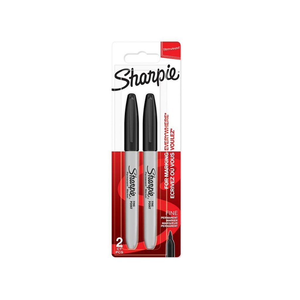 Sharpie Permanent Markers | Fin spids | Sort | 2 styk