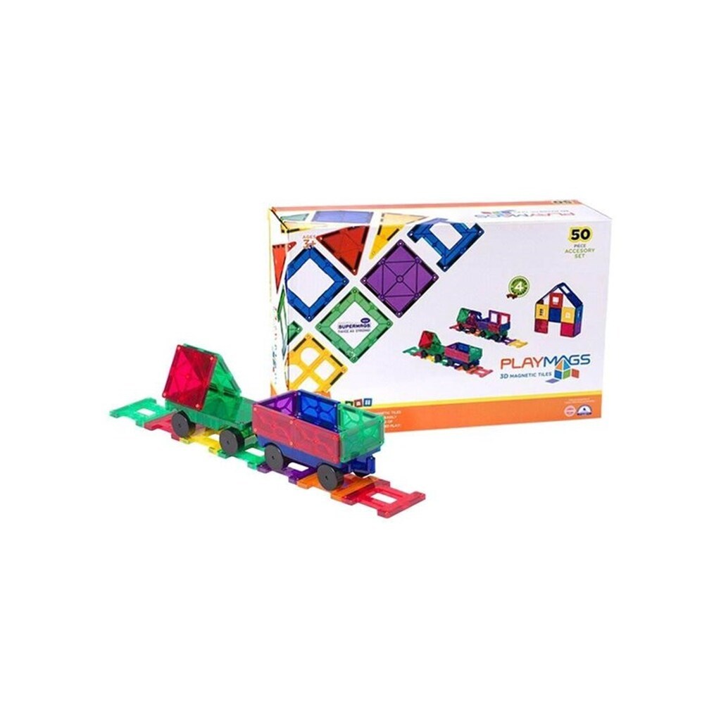 Playmags Magnetic tiles 3D Train 153 - 50 pcs set