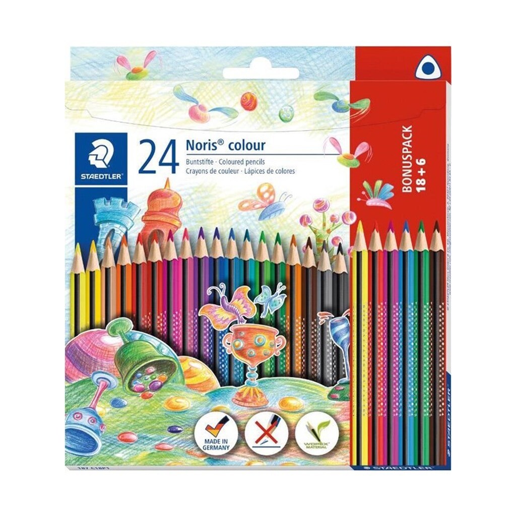 Staedtler Noris Triangular color pencils assorted colours 18+6