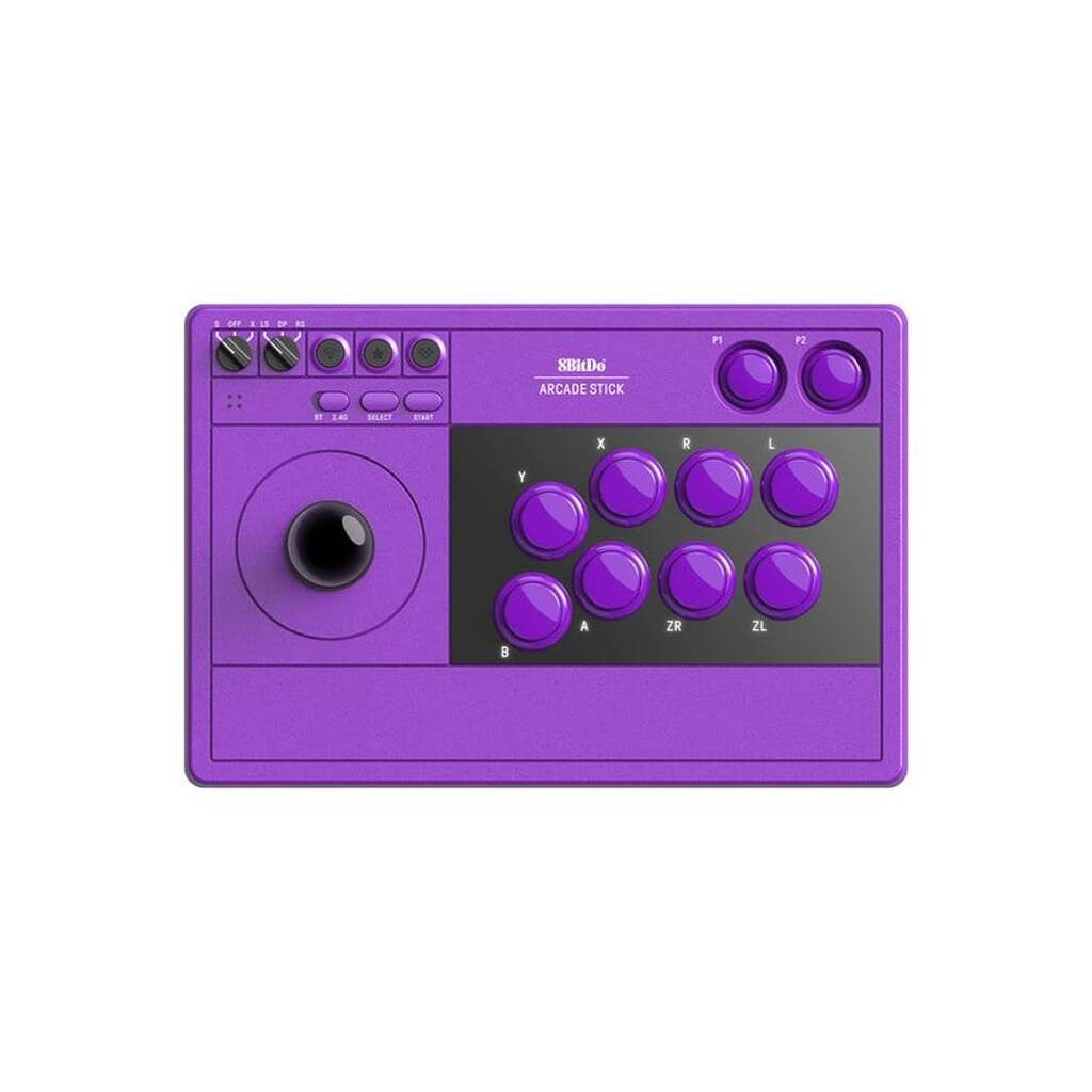 8BitDo Arcade Stick for Nintendo Switch 1 &amp; 2 - PC - Purple - Wireless Arcade stick - Nintendo Switch