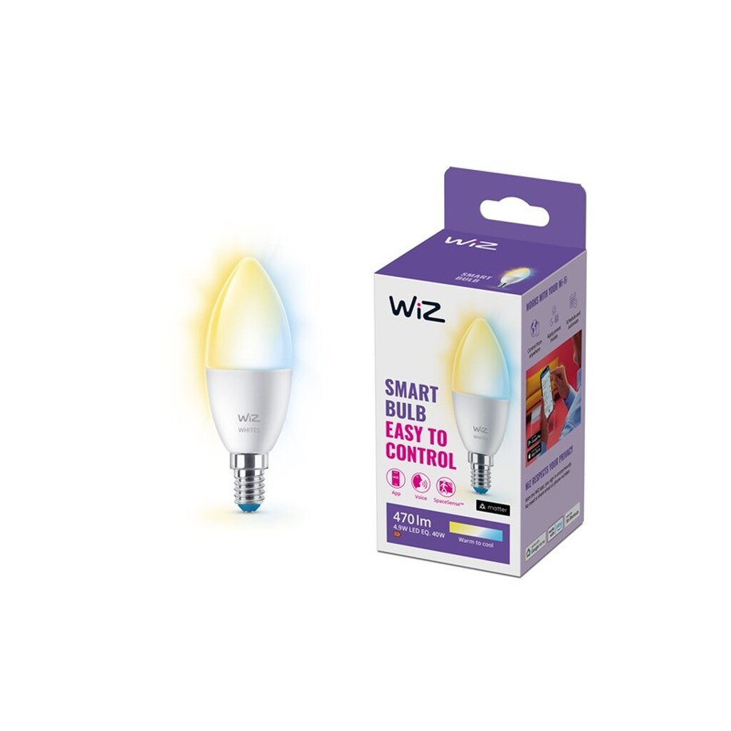WiZ Tunable C37 E14 Smart Kertepære - Dæmpbart varmt til koldt hvidt LED-lys