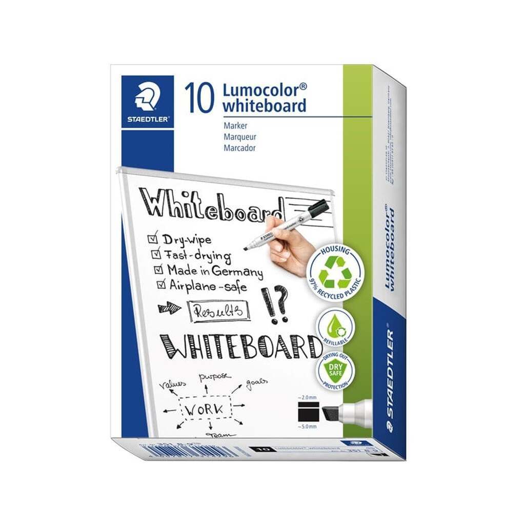 Staedtler LUMOCOLOR WB-MARKER, 10 STK, 2-5mm SORT
