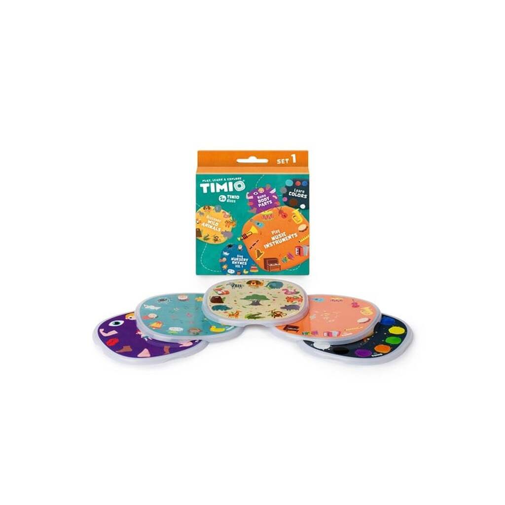 TIMIO Disc-sæt 1 - Vilde dyr, Børnesange, Farver, Musik og Kropsdele
