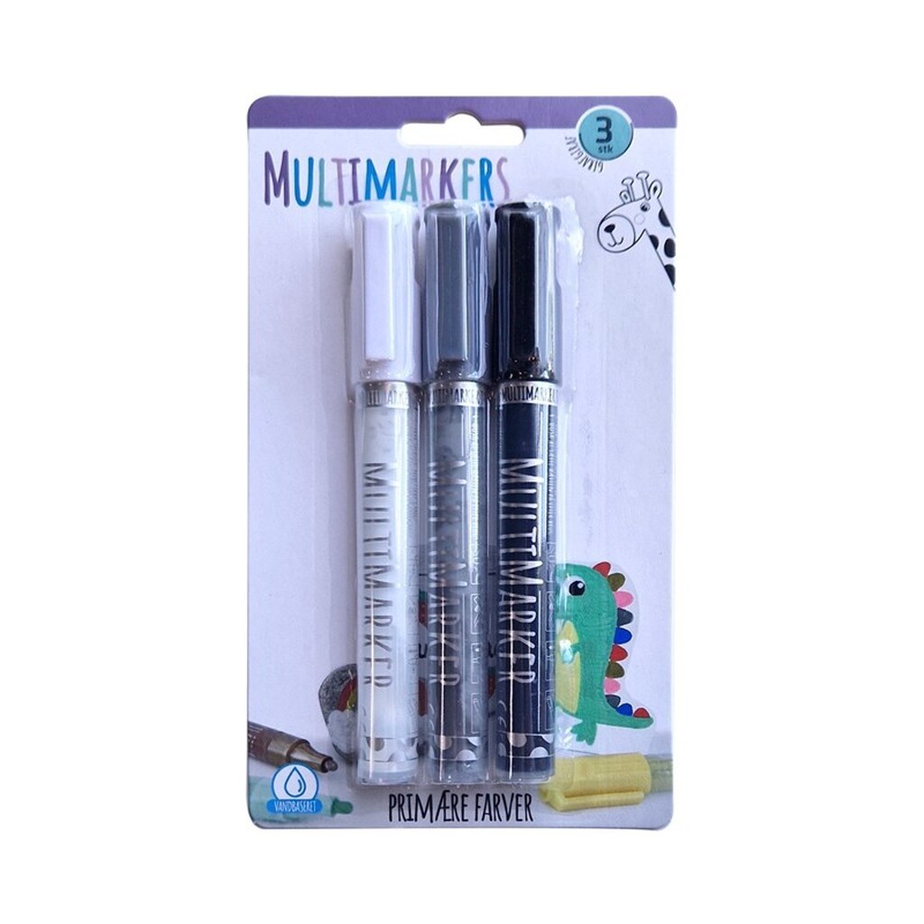 Hobby Mate Stentusser 3 stk. Sort-Grå-Hvid