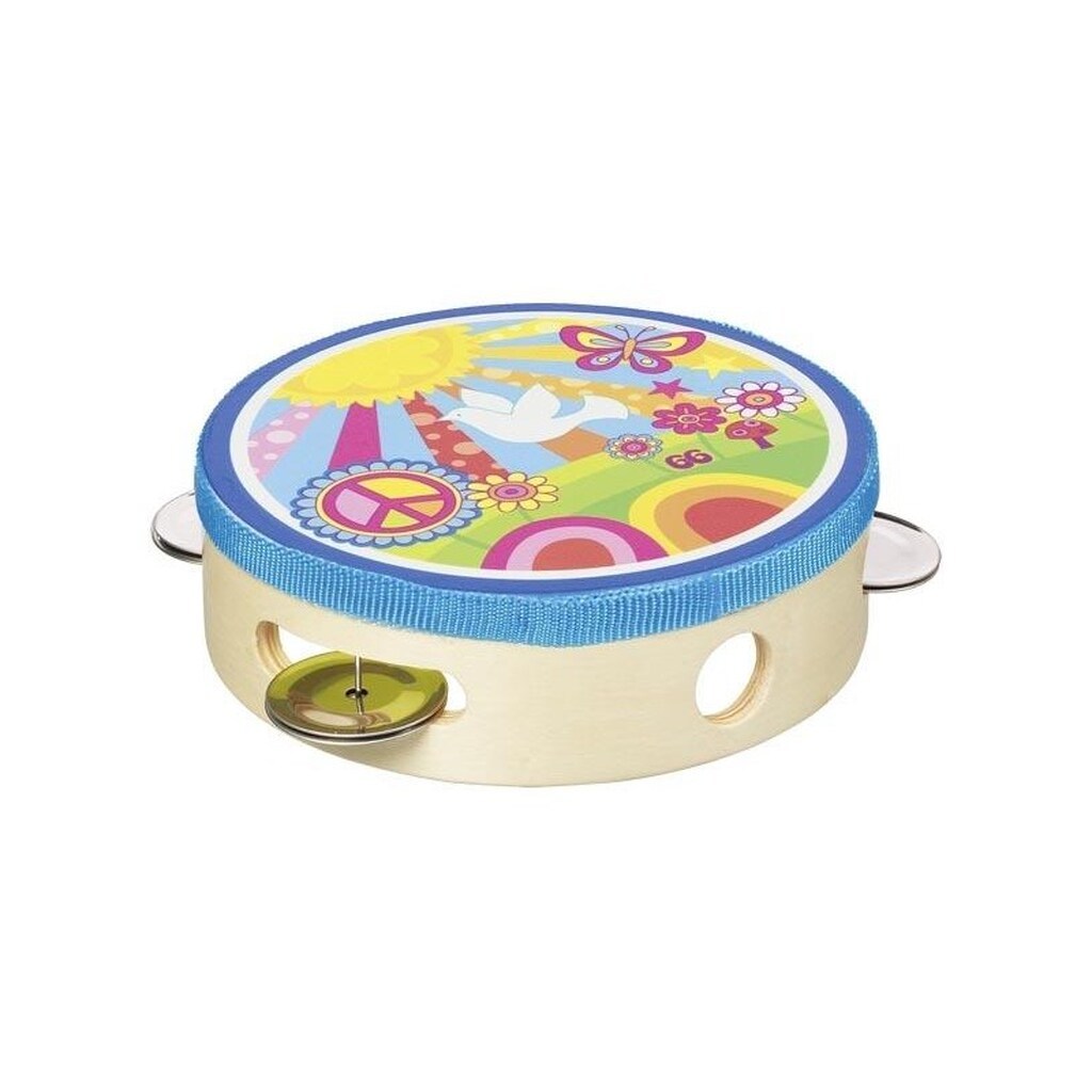 Goki Wooden Tambourine with Bells Sunshine