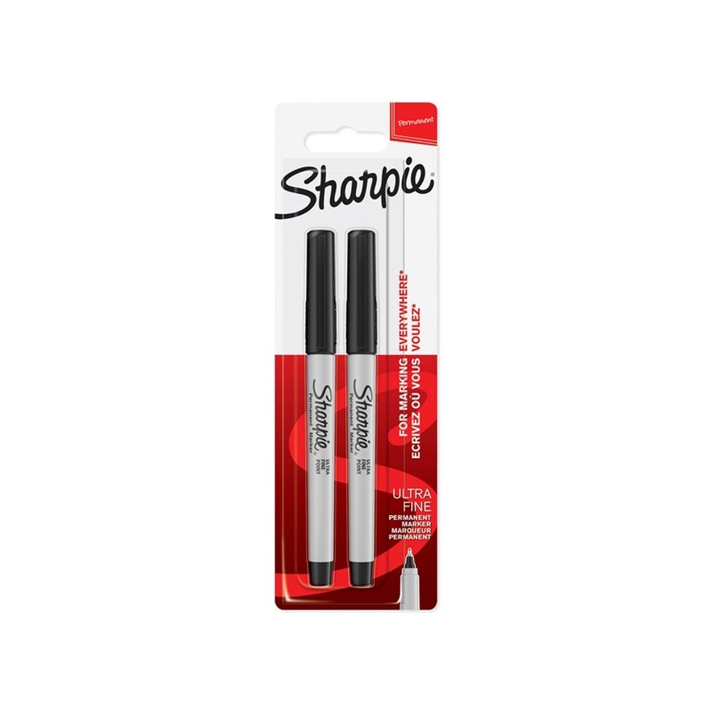 Sharpie Permanent Markers | Meget fin spids | Sort | 2 styk