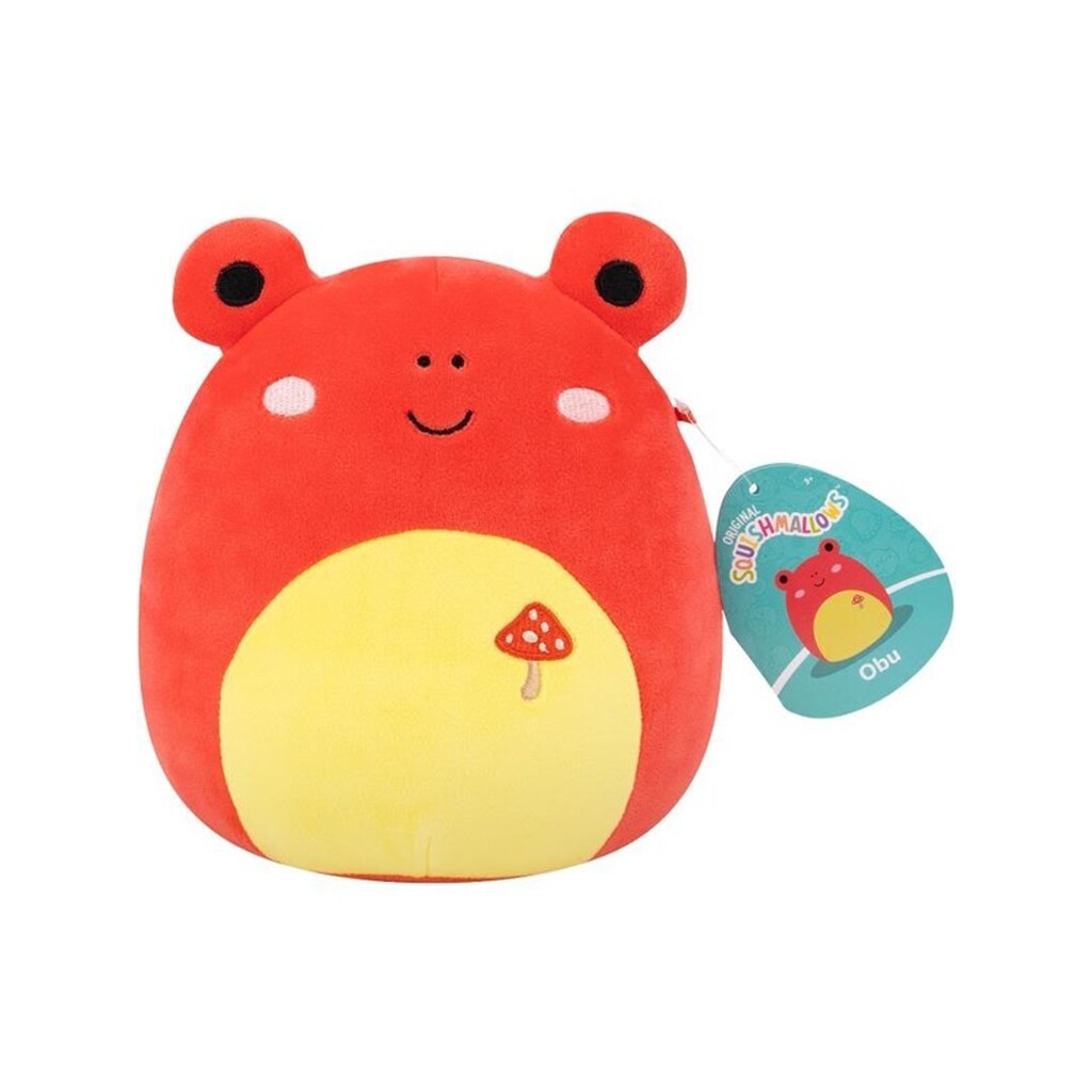 Squishmallows Obu Red Tropical Frog With Mushroom Embroidery