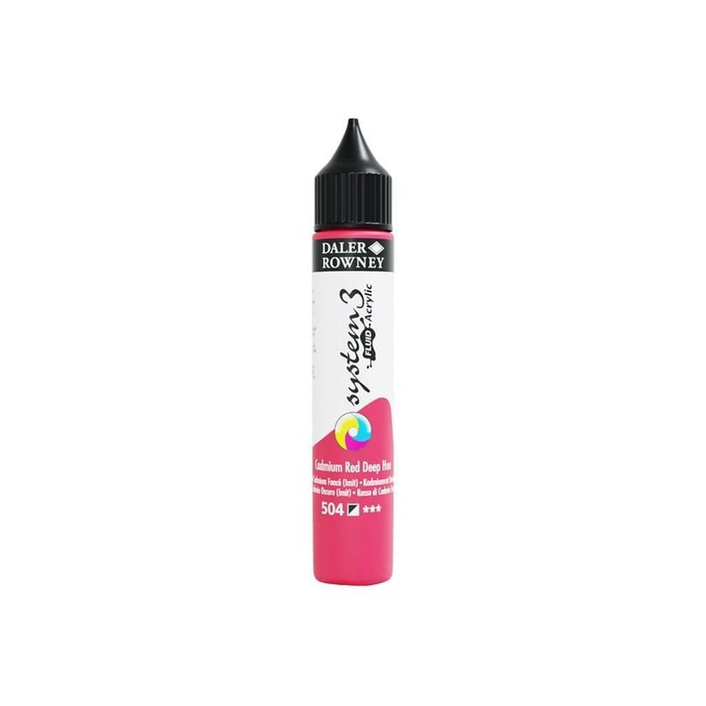 Daler-Rowney System3 Fluid Acrylic 29.5 ml Cadmium Red Deep Hue