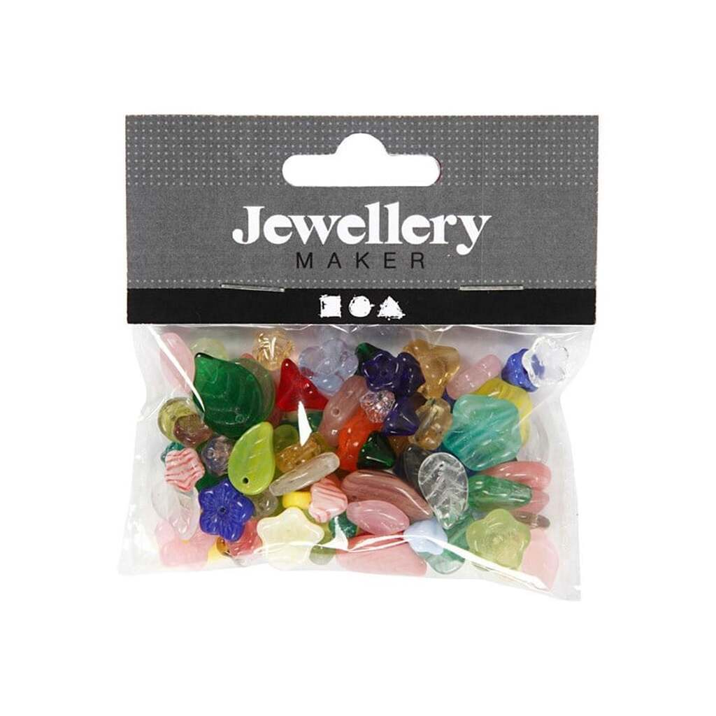Creativ Company Glass Beads Various Leaves and Flowers 60 grams