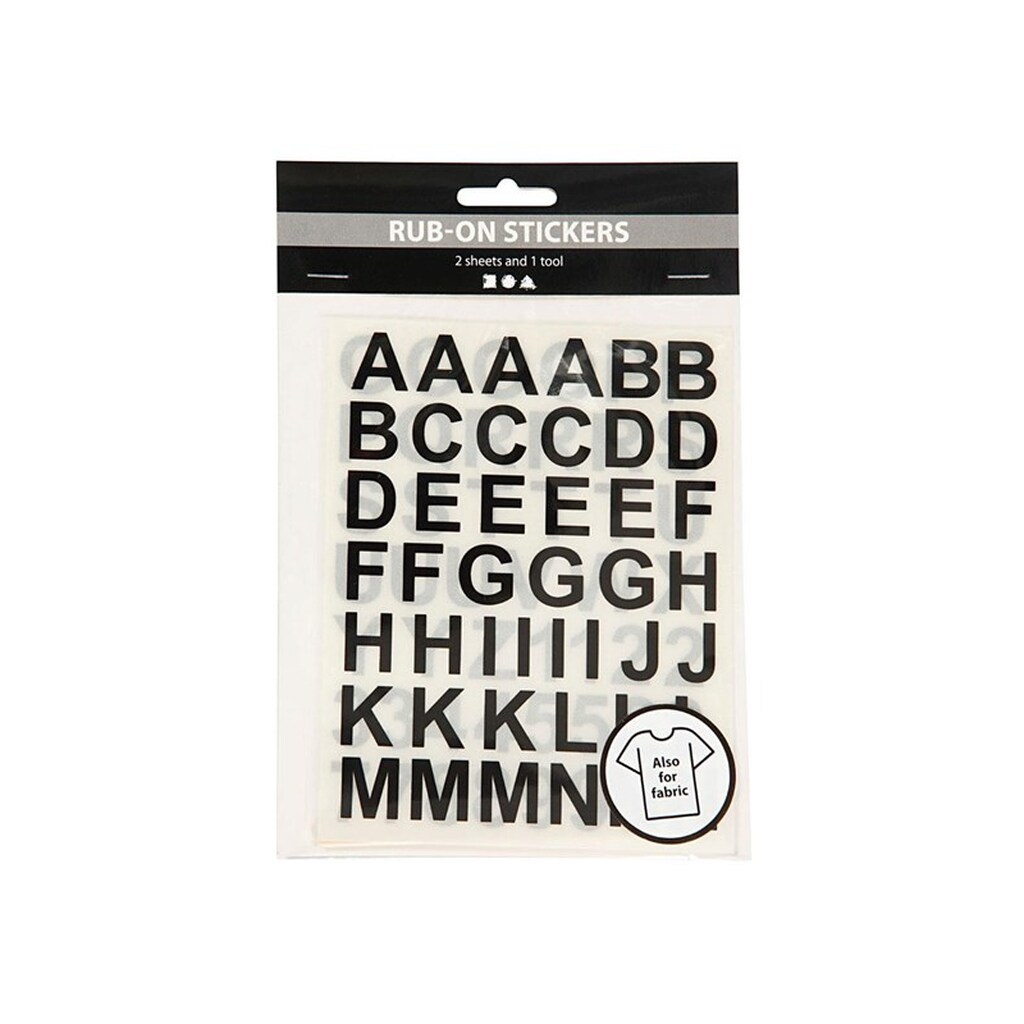 Creativ Company - Rub-On Stickers Letters and Numbers Black 2 Sheets