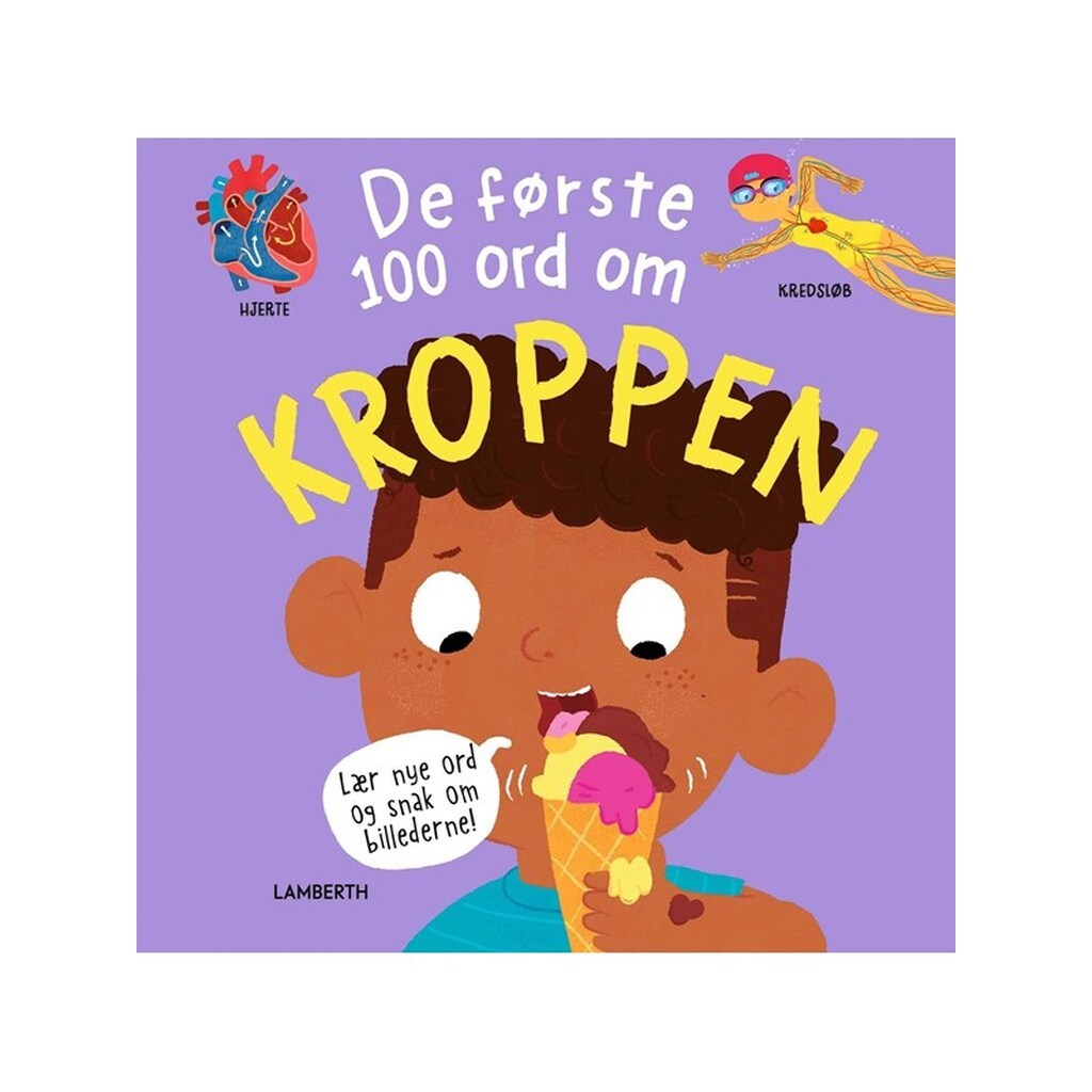 De første 100 ord om kroppen - Børnebog - Hardcover