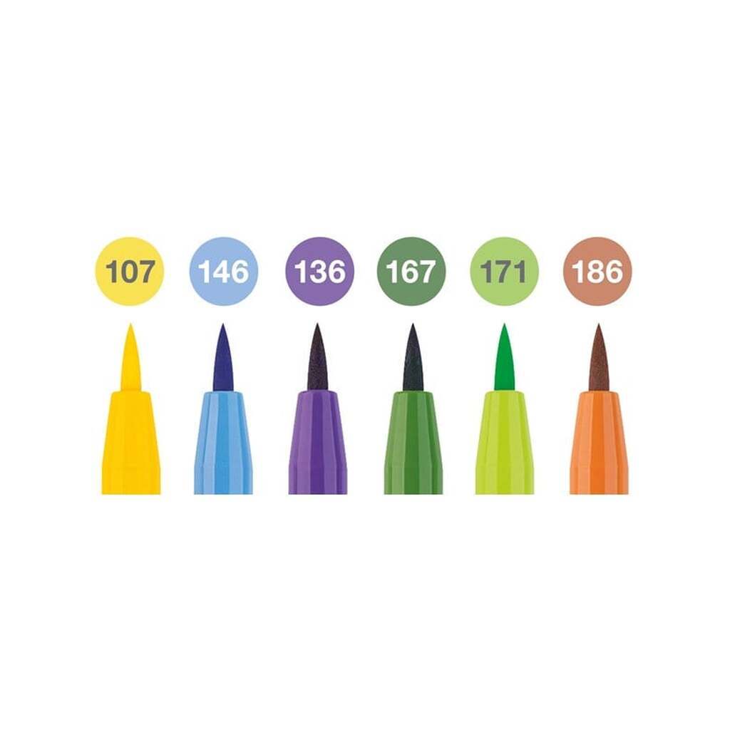 Faber-Castell Pitt Artist Pen Brush tuschpen, etui med 6 stk, Summer vibes